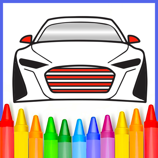 Car colouring and drawing game logo