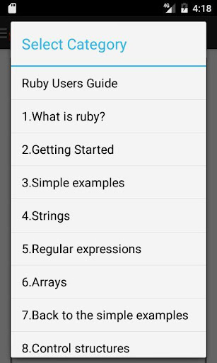 Android application Ruby Language User's Guide screenshort