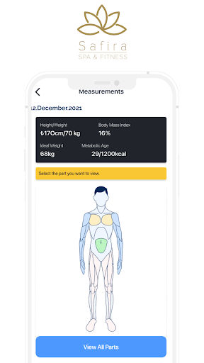 Android application Safira SPA & FITNESS screenshort