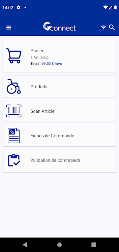 Android application G connect screenshort