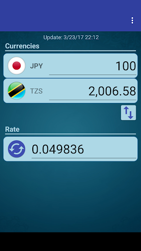 Android application Japan Yen x Tanzanian Shilling screenshort