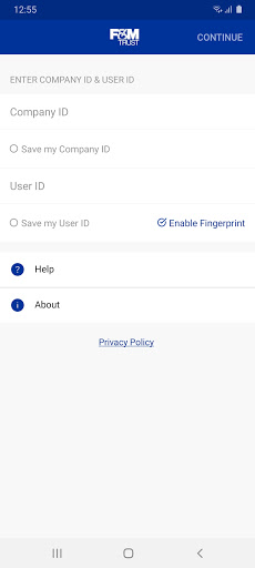 Android application F&M Trust Mobile Business screenshort