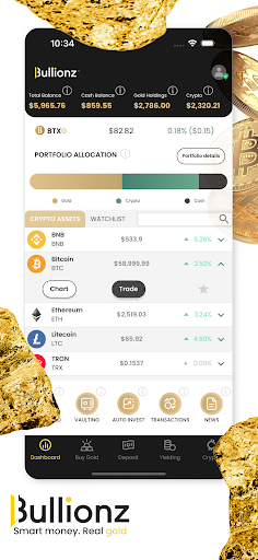 Android application Bullionz screenshort