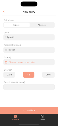 Timesheet Screen 2
