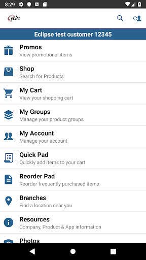Aperçu de l'application