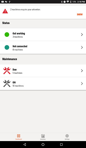Screenshot of Husqvarna Fleet Services