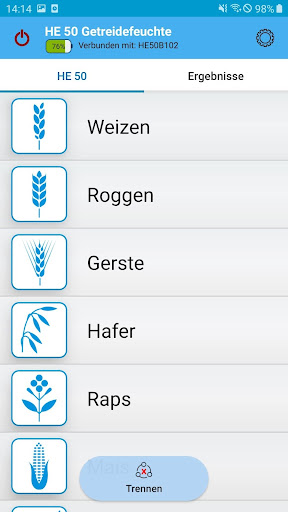 HE 50 Getreidefeuchte Screen 3