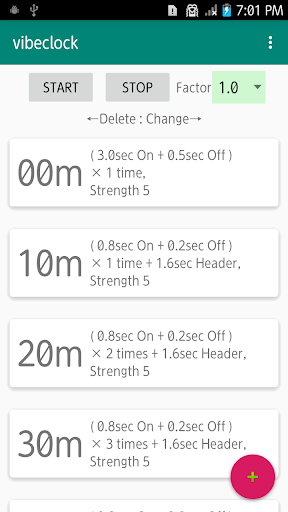 Android application vibeclock screenshort