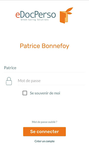 Android application eDocPerso - Coffre-fort screenshort