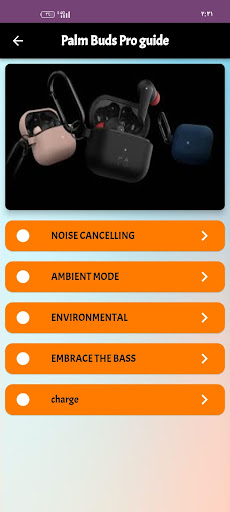 Android application Palm Buds Pro guide screenshort