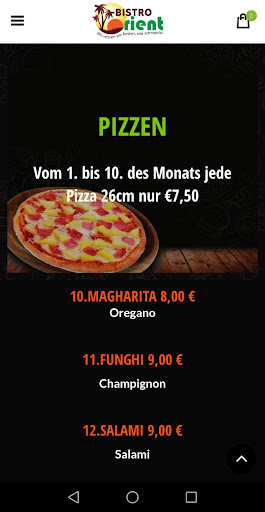 Bistro Orient: Food-App Screen 3