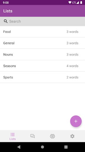 Android application My Words screenshort