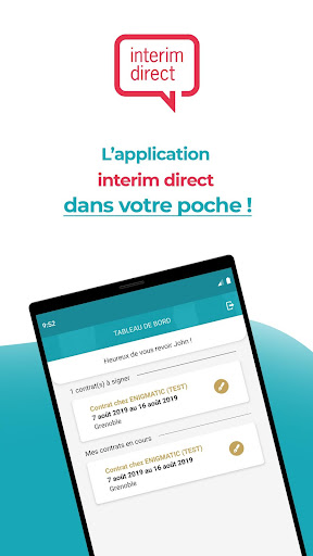Android application Intérim Direct screenshort