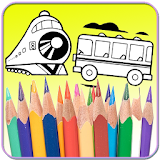 Car coloring book kids games icon