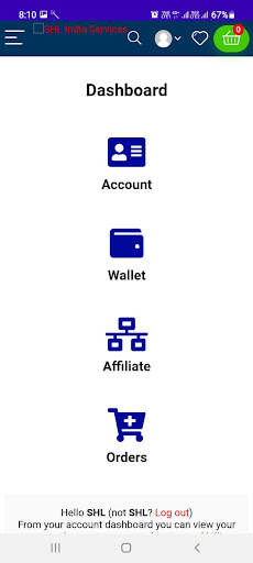 SHL India Services Shop & Earn Screen 2