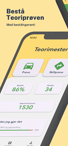 Android application Teorimester screenshort