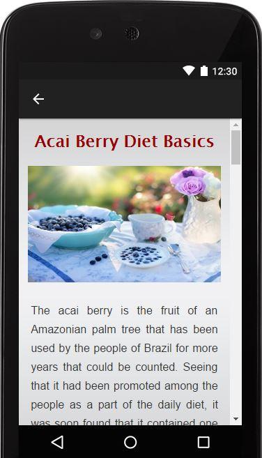 Android application Acai Berry Diet screenshort
