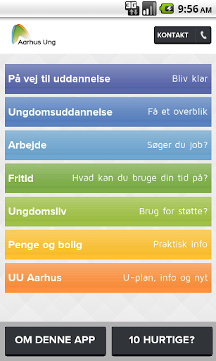 Android application Aarhus Ung screenshort