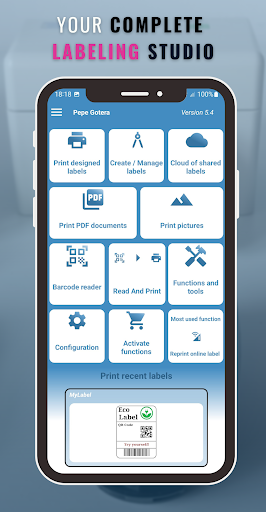 Android application Labels - Design and Print screenshort