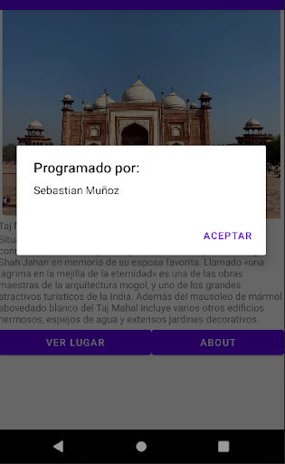 tajmahalApp Screen 2