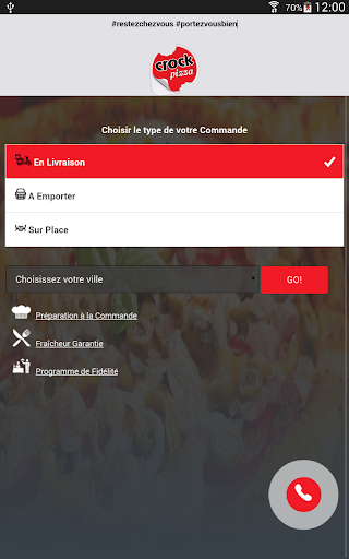 Android application Crock Pizza screenshort