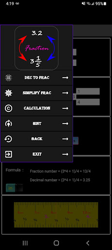 Decimal Fraction Converter Screen 2
