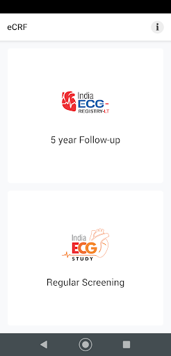 Android application India ECG Registry screenshort