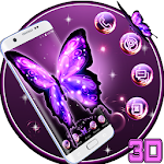 Cover Image of Download 3D Neon Butterfly Theme 2.0.18 APK