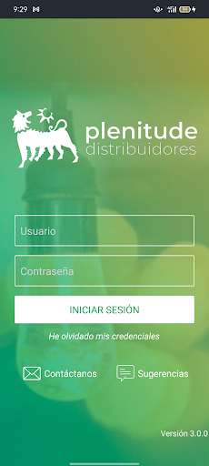 Android application Plenitude Distribución screenshort