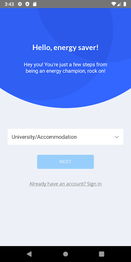 Android application The Student Energy Project screenshort