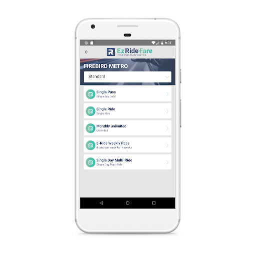 Android application EzRideFare screenshort