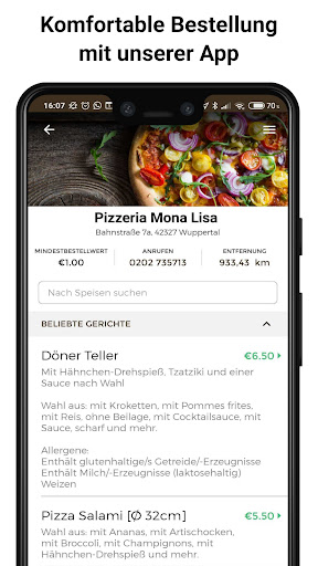 Pizzeria Mona Lisa Screen 2