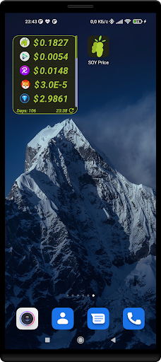 SOY Price Widget Screen 2