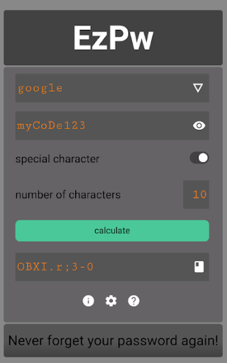 password generator - EzPw pro Screen 3