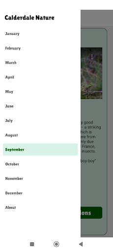 Calderdale Nature Calendar Screen 2