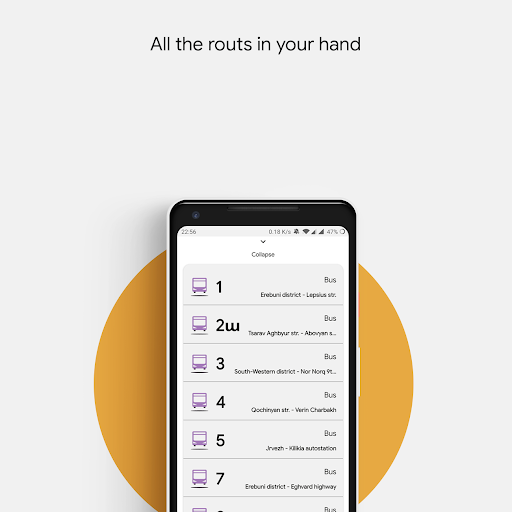 Screenshot of A2B. Yerevan Public Transport