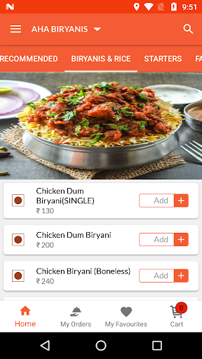 Android application Aha Biryanis screenshort