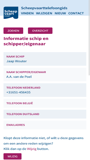 Scheepvaarttelefoongids Screen 3