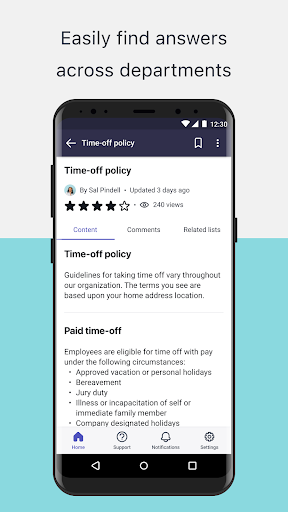 Android application My ServiceNow screenshort