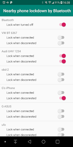 Android application Phone lockdown by Bluetooth screenshort