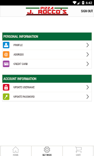 Screenshot of J. Rocco’s Pizza