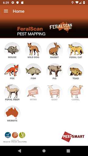 Android application FeralScan Pest Mapping screenshort