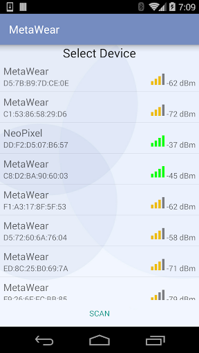Android application MetaWear screenshort