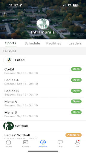 SAU Intramurals Screenshot