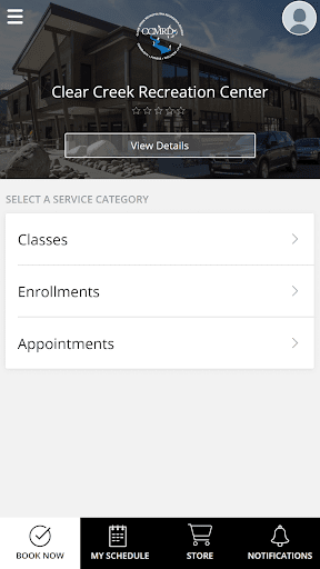 Android application Clear Creek Rec Center screenshort