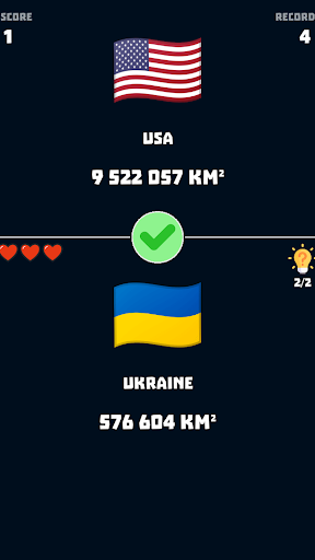 World Countries by Area Screen 2