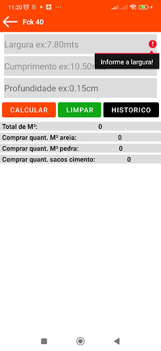 calcular concreto Screen 3