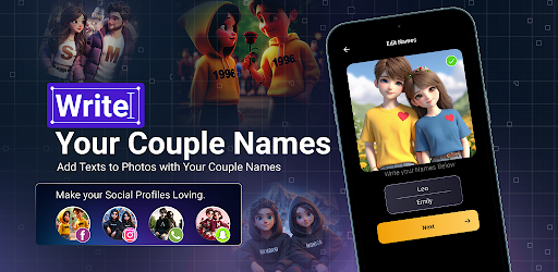 Couple Text on Photo Editor BG