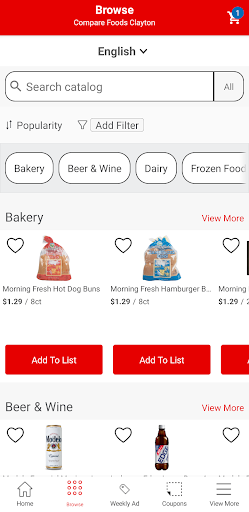 Android application Compare Foods-Clayton screenshort