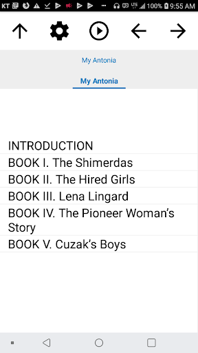 Android application Book, My Antonia screenshort